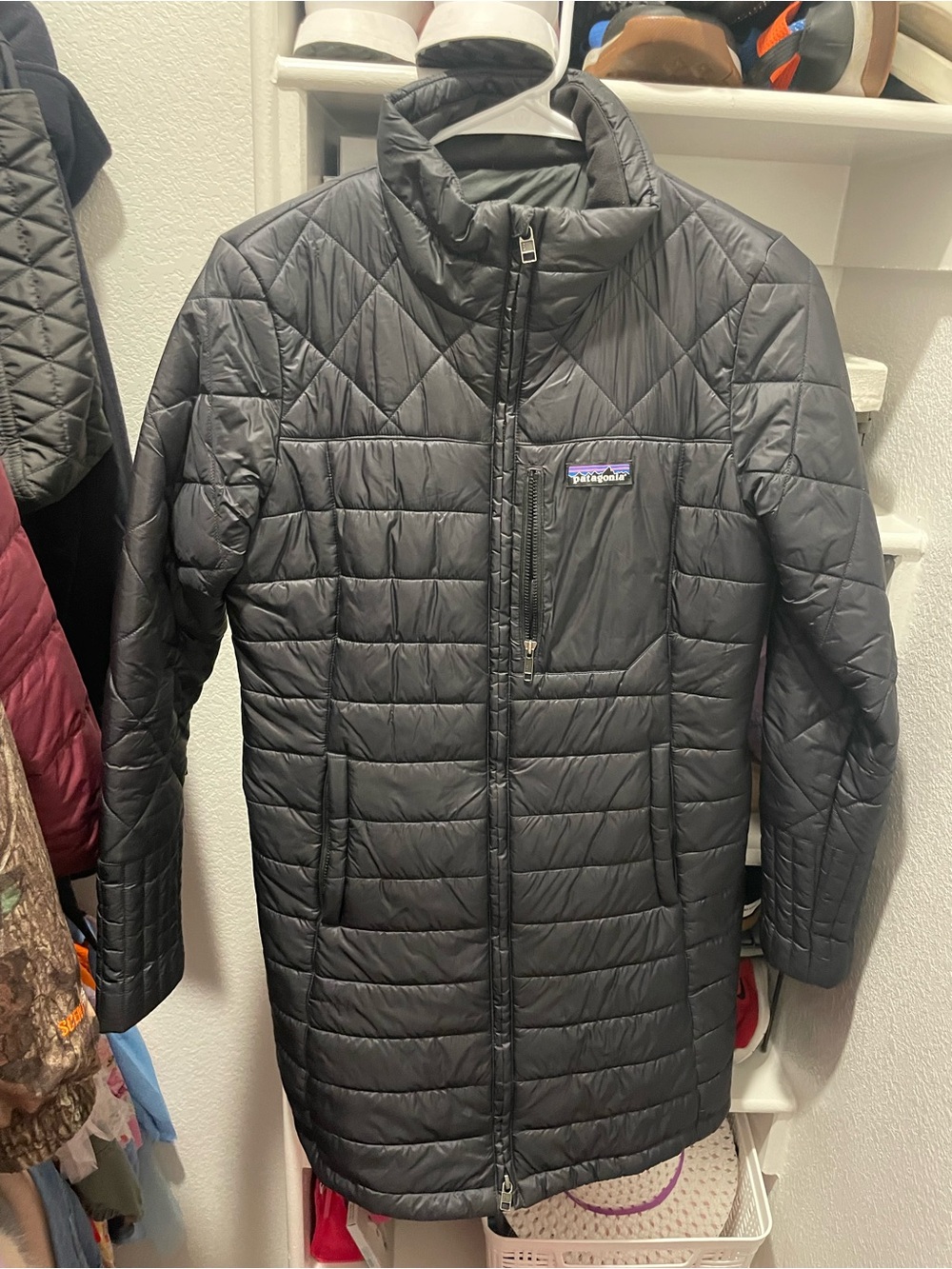 Patagonia Black Quilted Long Puffer Coat